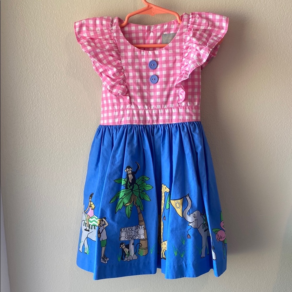 Pink and White Flutter Sleeve Sundress